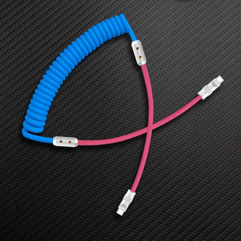 "Colorblock Chubby" Spring Braided Silicone Charge Cable