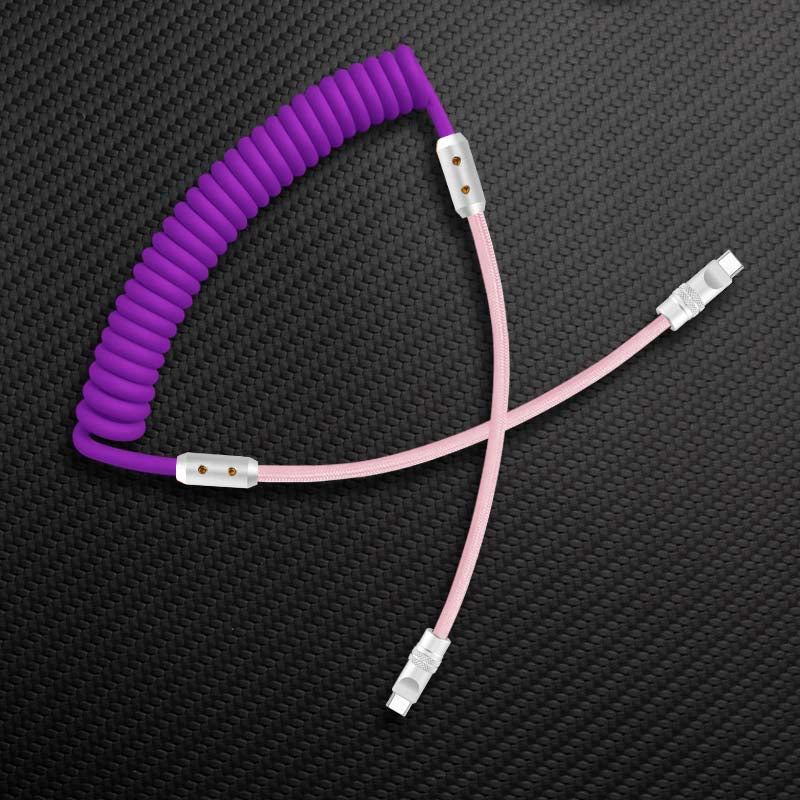 "Colorblock Chubby" Spring Braided Silicone Charge Cable
