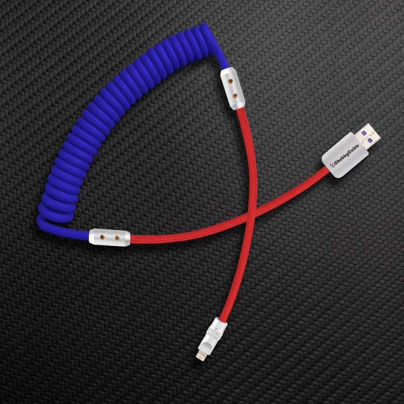 "Colorblock Chubby" Spring Braided Silicone Charge Cable
