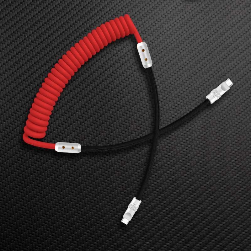 "Colorblock Chubby" Spring Braided Silicone Charge Cable