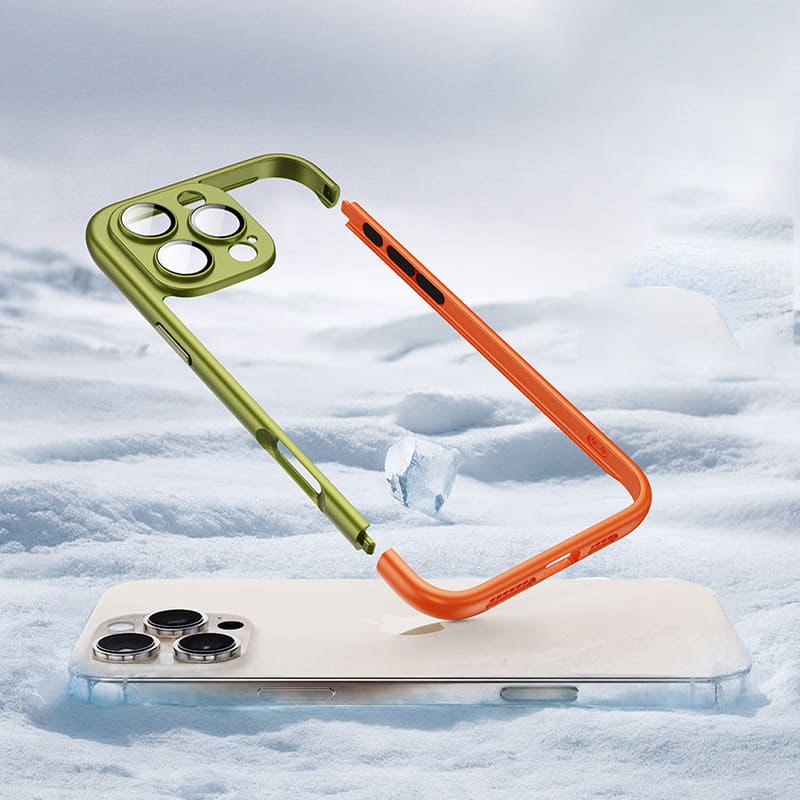 Cooling Frame Color-Block Case with Camera Protector For iPhone