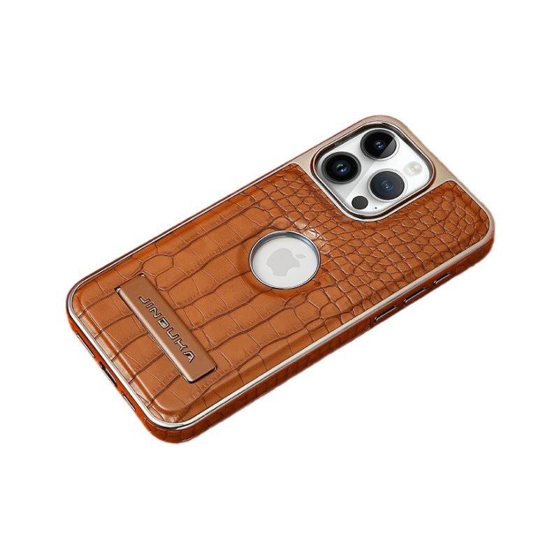 Crocodile Leather Magnetic All-Inclusive Holder Phone Case For iPhone