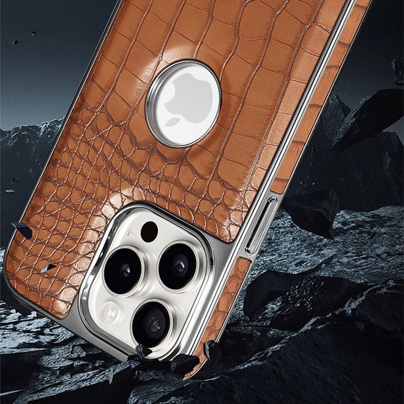 Crocodile Leather Magnetic All-Inclusive Holder Phone Case For iPhone