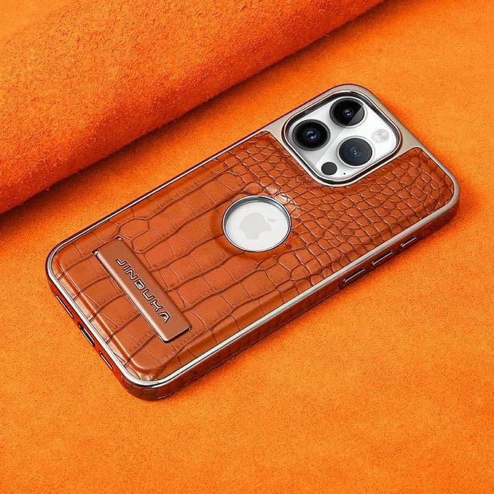 Crocodile Leather Magnetic All-Inclusive Holder Phone Case For iPhone