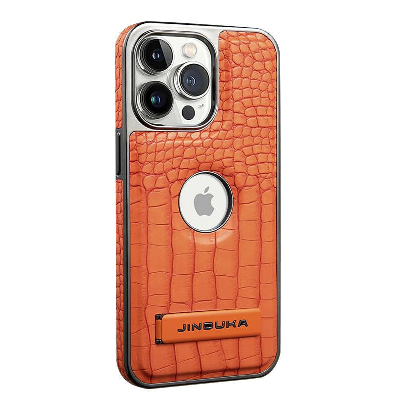 Crocodile Leather Magnetic All-Inclusive Holder Phone Case For iPhone