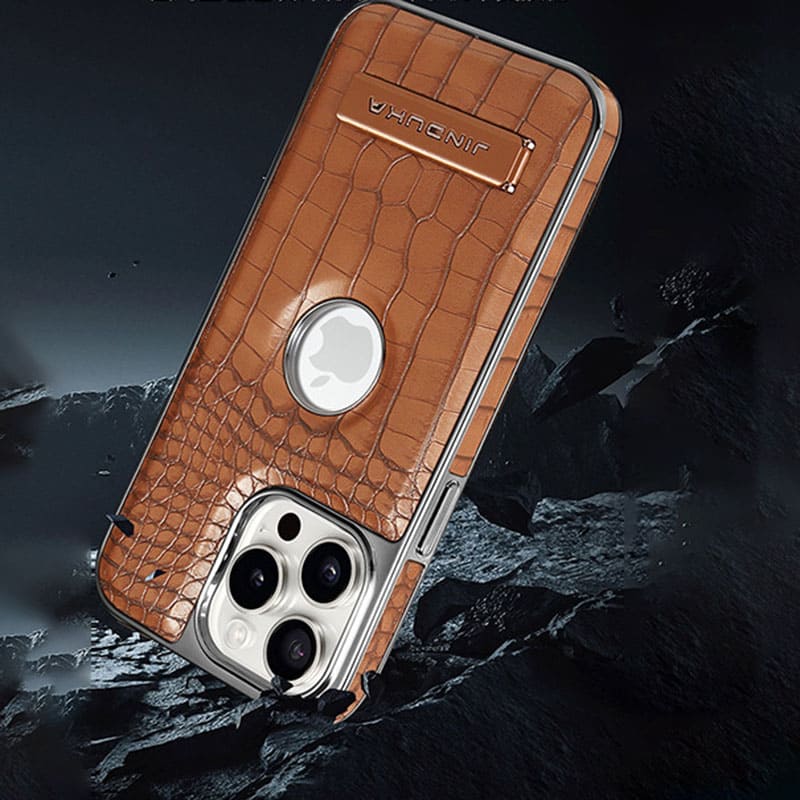 Crocodile Leather Magnetic All-Inclusive Holder Phone Case For iPhone