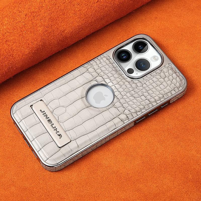 Crocodile Leather Magnetic All-Inclusive Holder Phone Case For iPhone