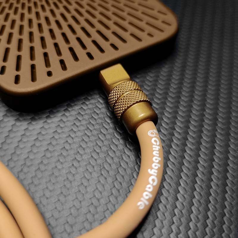 "Desert Titanium" Luxury Gold Charging Cable for iPhone 16 ProMax