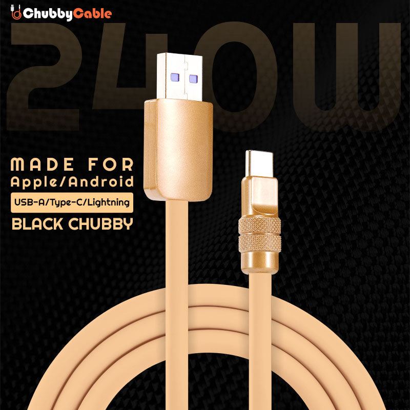 "Desert Titanium" Luxury Gold Charging Cable for iPhone 16 ProMax