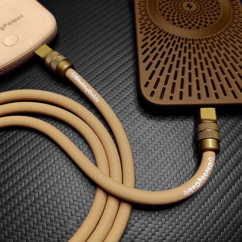 "Desert Titanium" Luxury Gold Charging Cable for iPhone 16 ProMax