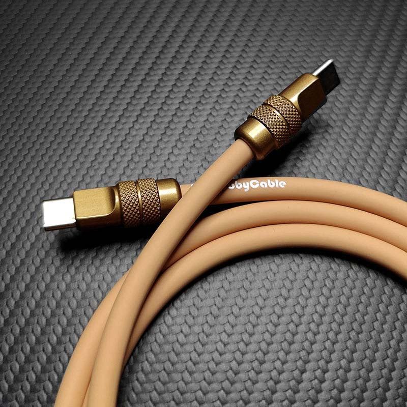 "Desert Titanium" Luxury Gold Charging Cable for iPhone 16 ProMax