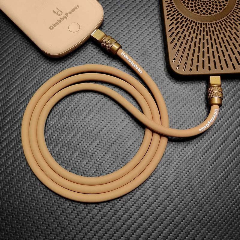 "Desert Titanium" Luxury Gold Charging Cable for iPhone 16 ProMax
