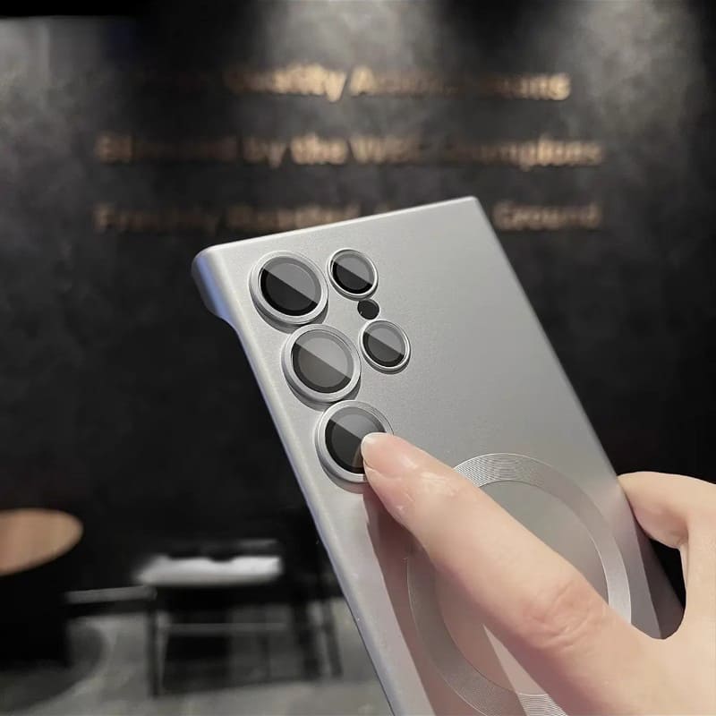 Dust-Proof Metal Finish Wireless Magnetic Case for Galaxy Half Coverage