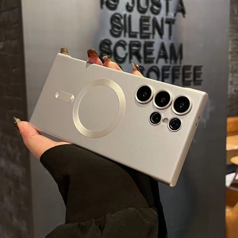 Dust-Proof Metal Finish Wireless Magnetic Case for Galaxy Half Coverage