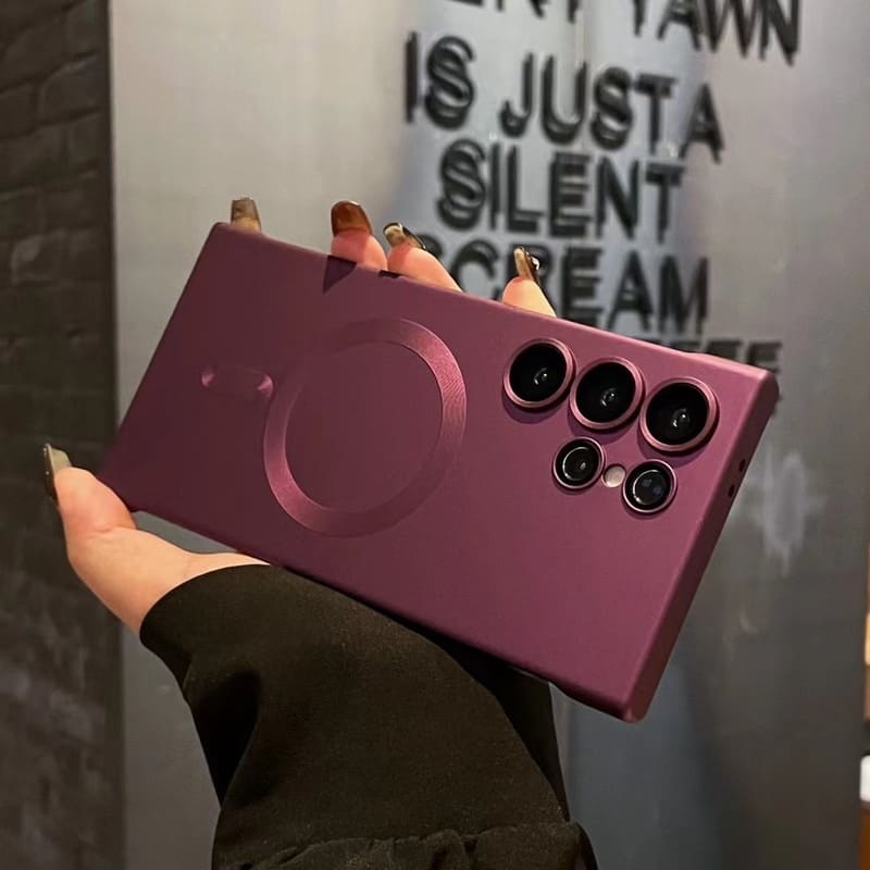 Dust-Proof Metal Finish Wireless Magnetic Case for Galaxy Half Coverage