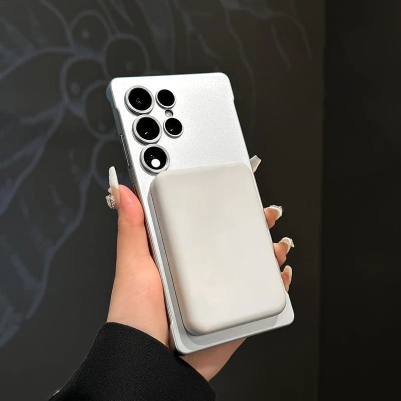 Dust-Proof Metal Finish Wireless Magnetic Case for Galaxy Half Coverage