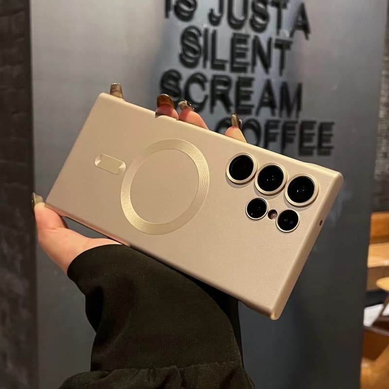 Dust-Proof Metal Finish Wireless Magnetic Case for Galaxy Half Coverage