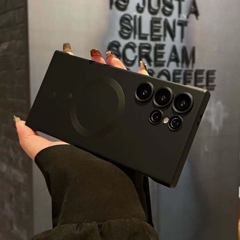 Dust-Proof Metal Finish Wireless Magnetic Case for Galaxy Half Coverage