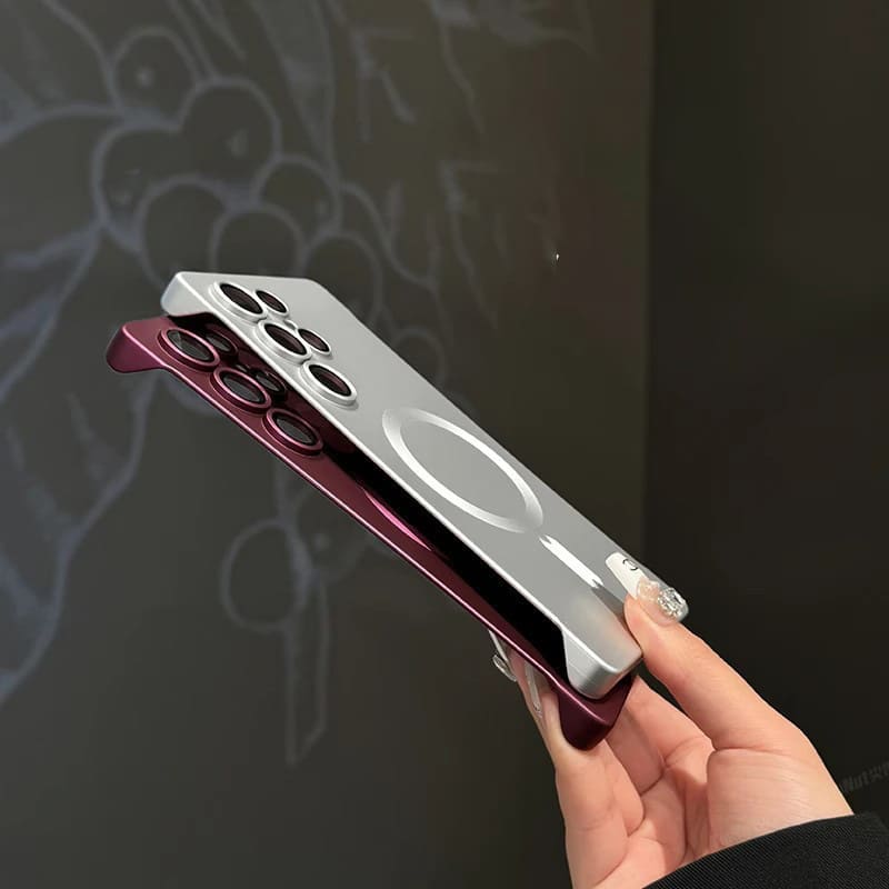 Dust-Proof Metal Finish Wireless Magnetic Case for Galaxy Half Coverage