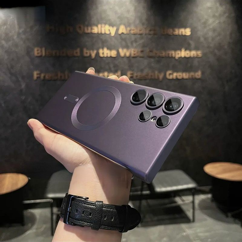 Dust-Proof Metal Finish Wireless Magnetic Case for Galaxy Half Coverage