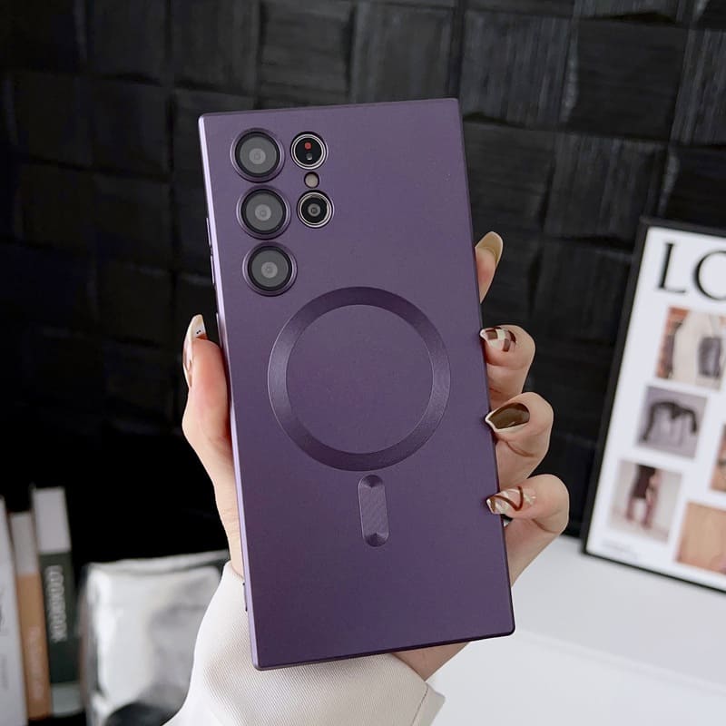 Dust-Proof Metal Finish Wireless Magnetic Case for Galaxy Full Coverage