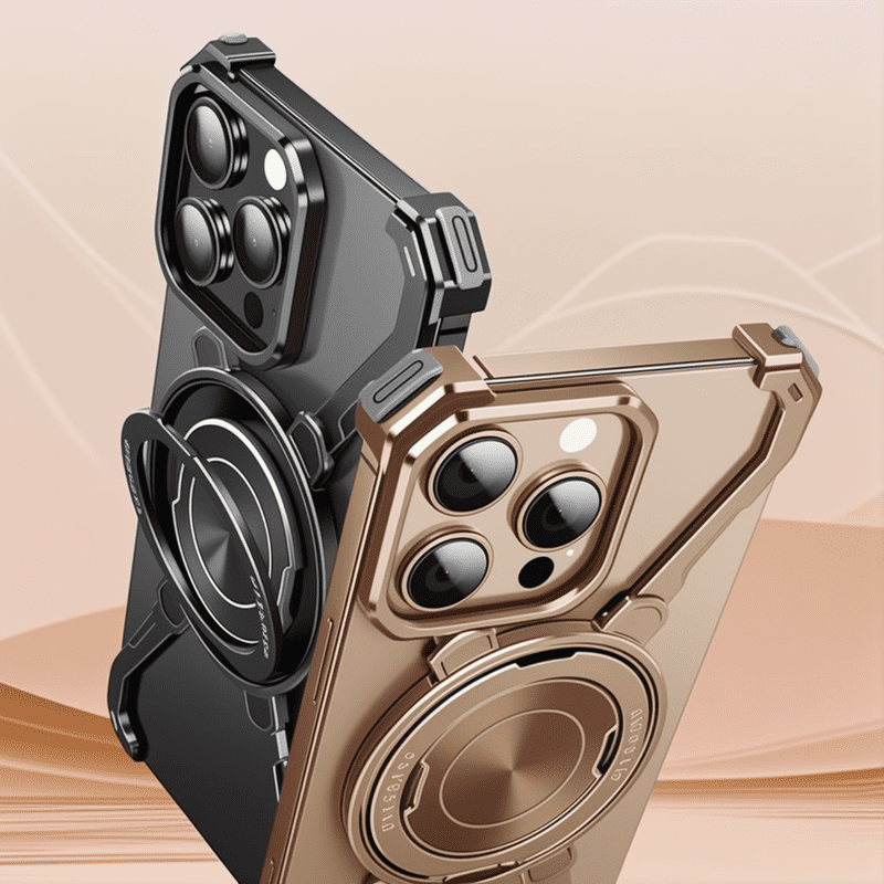 Frameless Metal 360 Degree Rotatable Heat Dissipation Bracket Phone Case for iPhone