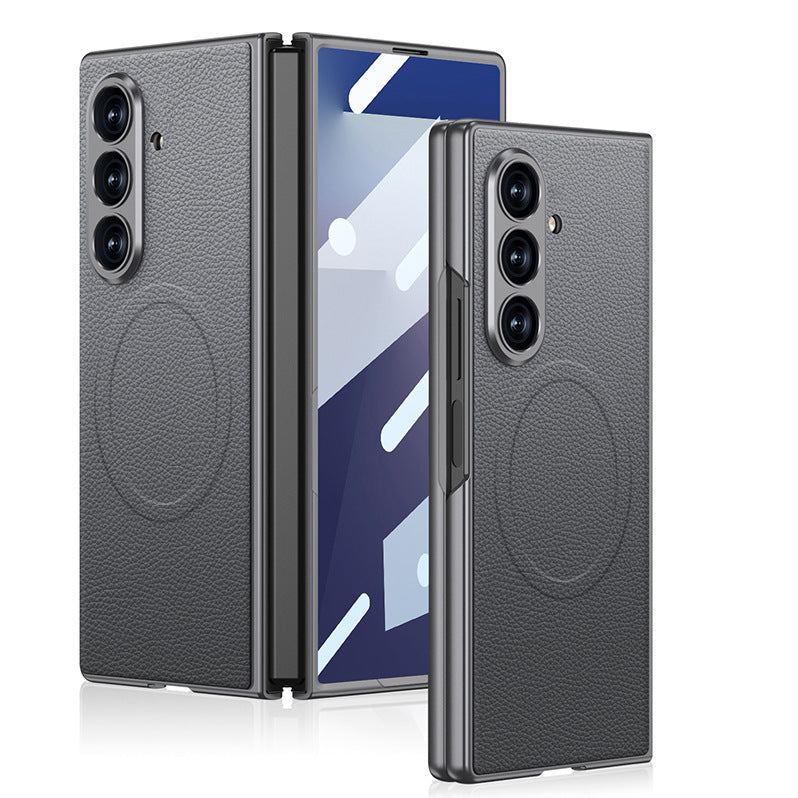 Frosted PU Leather Magnetic Case for Samsung Z Fold 7 – Slim, Stylish & Full Protection