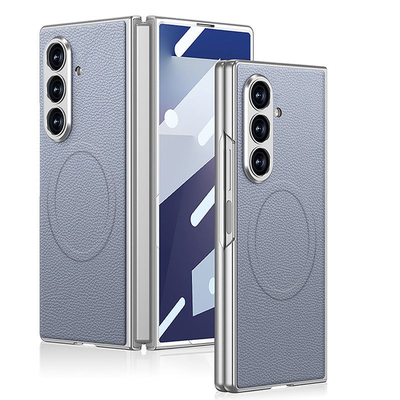 Frosted PU Leather Magnetic Case for Samsung Z Fold 7 – Slim, Stylish & Full Protection