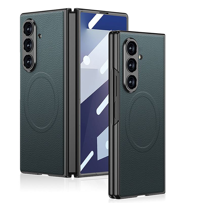 Frosted PU Leather Magnetic Case for Samsung Z Fold 7 – Slim, Stylish & Full Protection