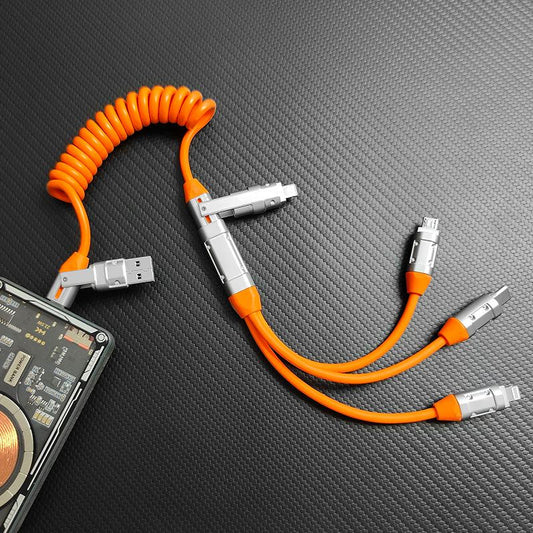 "Full-equipped Chubby" 6-in-1 240W Fast Charging Spring Cable