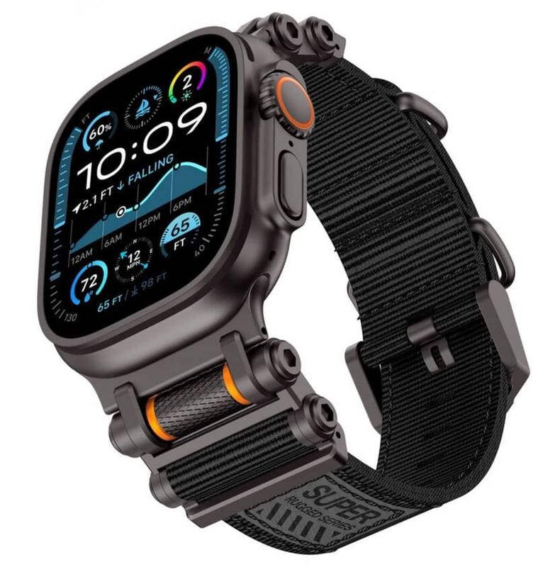 Gear-Lock Nylon Braided Band for Apple Watch – Rugged, Stylish, Built to Last