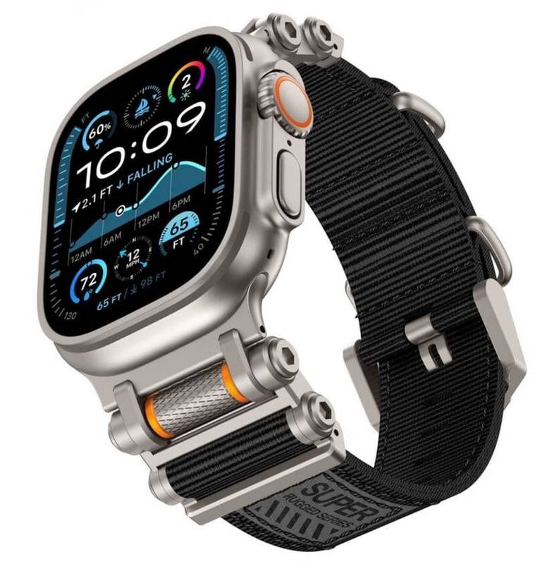 Gear-Lock Nylon Braided Band for Apple Watch – Rugged, Stylish, Built to Last