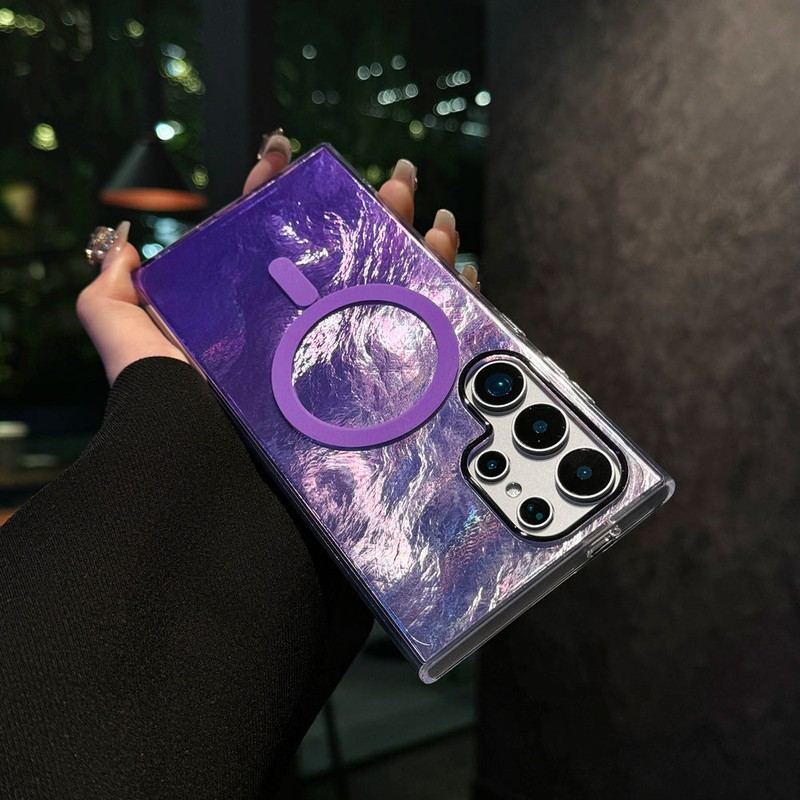 Glacier Pattern Glitter Magnetic Case for Samsung Phones