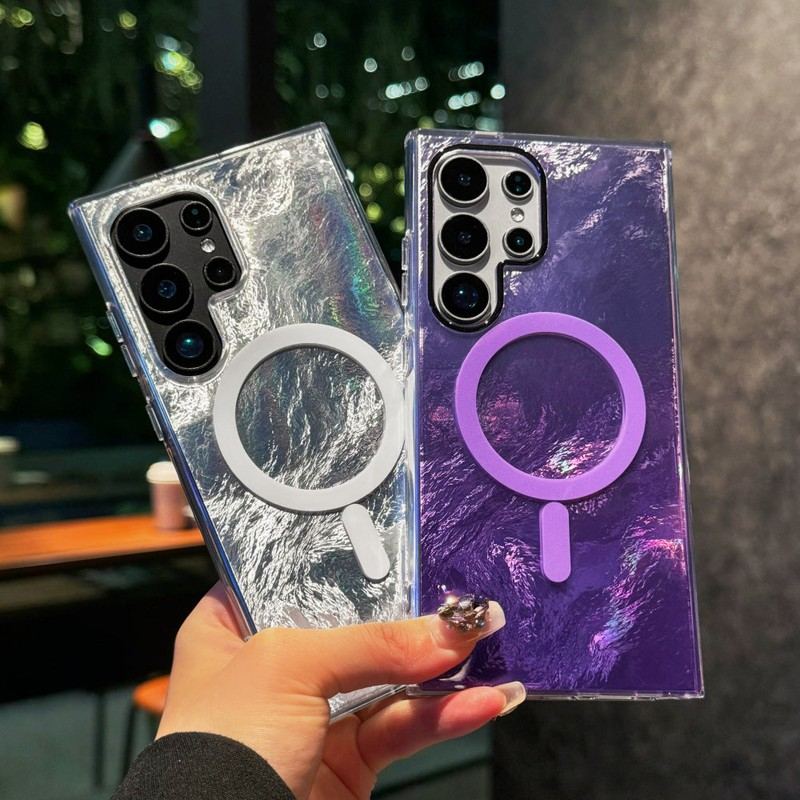 Glacier Pattern Glitter Magnetic Case for Samsung Phones