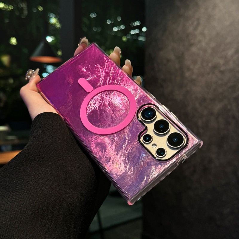 Glacier Pattern Glitter Magnetic Case for Samsung Phones