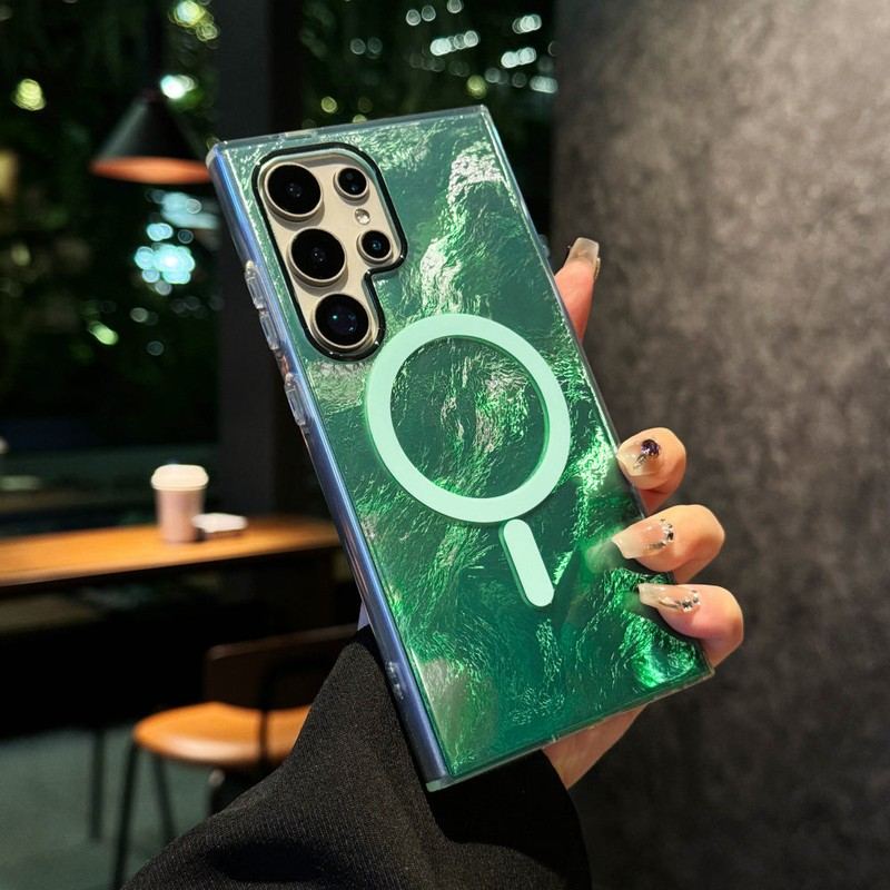 Glacier Pattern Glitter Magnetic Case for Samsung Phones