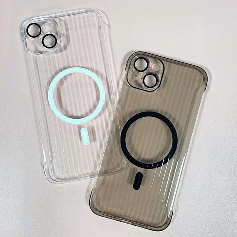 High-Transmittance Magnetic Corrugated Grating Pattern Protective Hard Case For iPhone