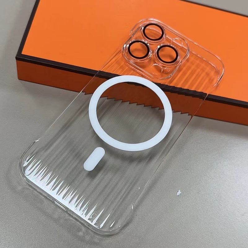High-Transmittance Magnetic Corrugated Grating Pattern Protective Hard Case For iPhone