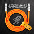 Orange USB 4.0 Type-C fast charging cable with rocket icon