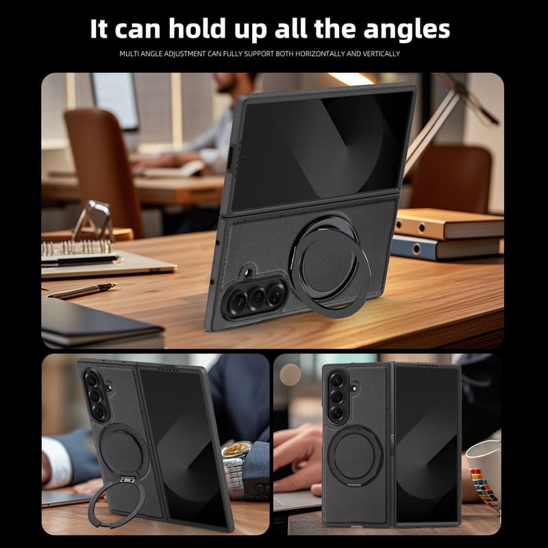 Leather 360° Rotating Magnetic Stand Case for Samsung ZFold7