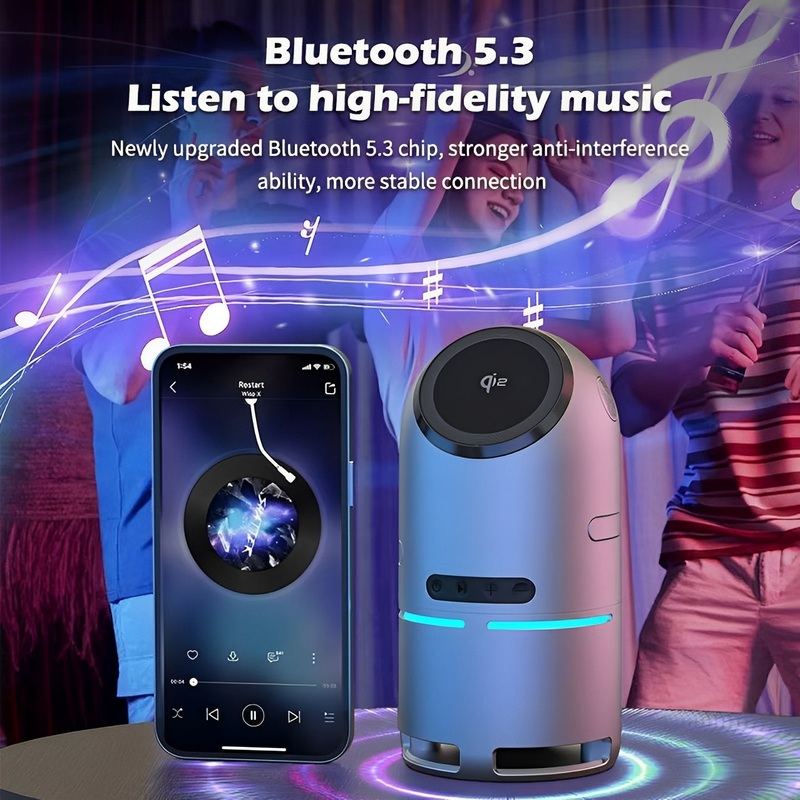 ‌"MagSphere‌" Magnetic 3-in-1 Wireless Charging With Bluetooth Speaker