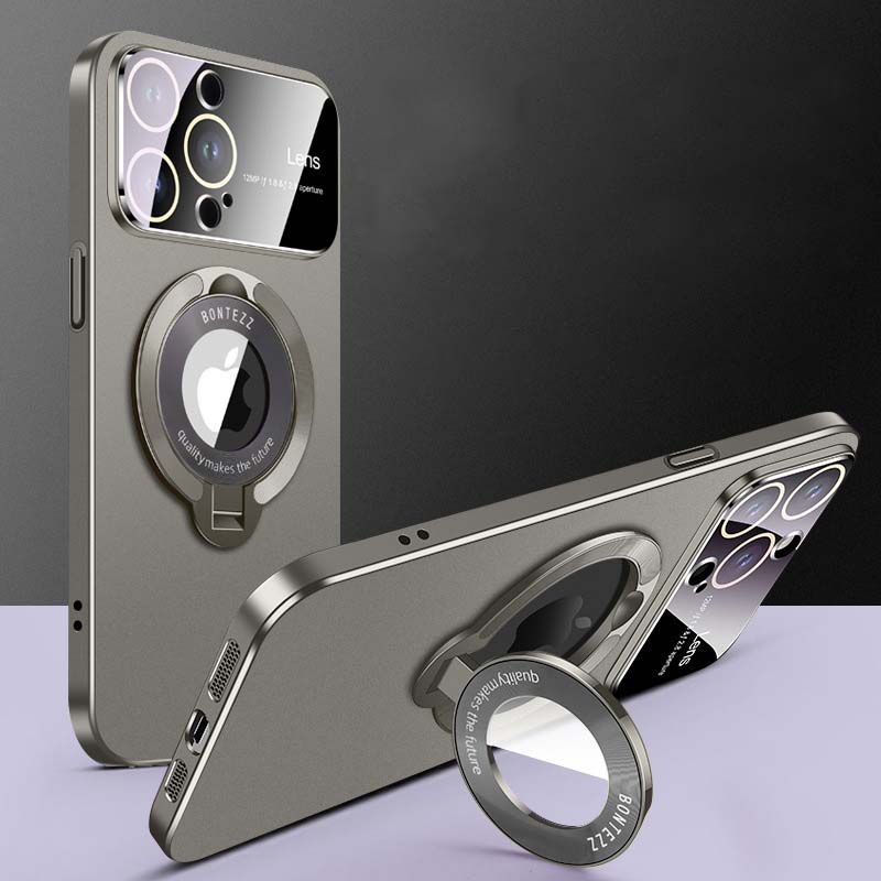 Magnetic Bracket Lens Protection Phone Case For iPhone