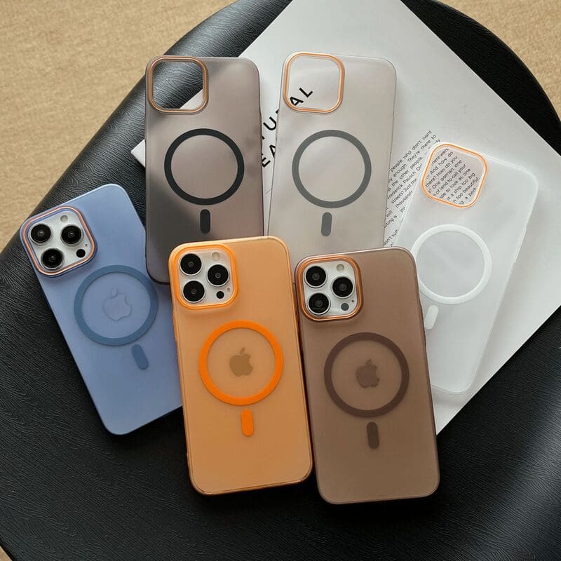 Magnetic Colorblock Slim Matte Case – Soft-Touch iPhone 17