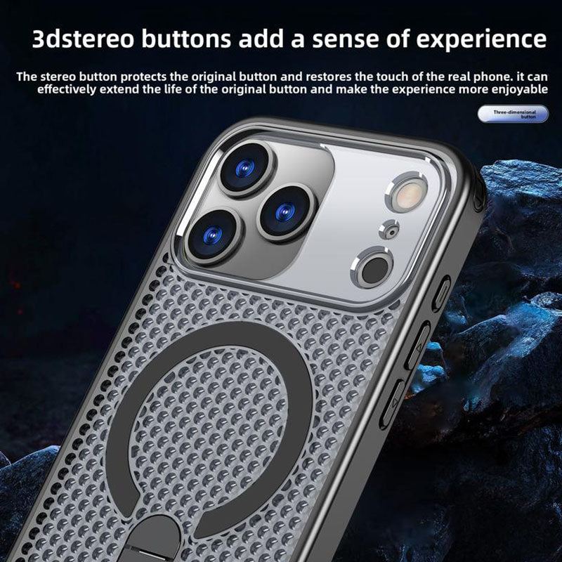 Magnetic Cooling Case For iPhone 17 - Honeycomb Design & Invisible Kickstand