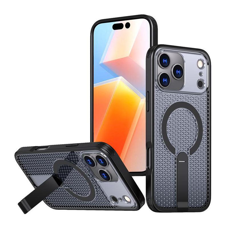 Magnetic Cooling Case For iPhone 17 - Honeycomb Design & Invisible Kickstand