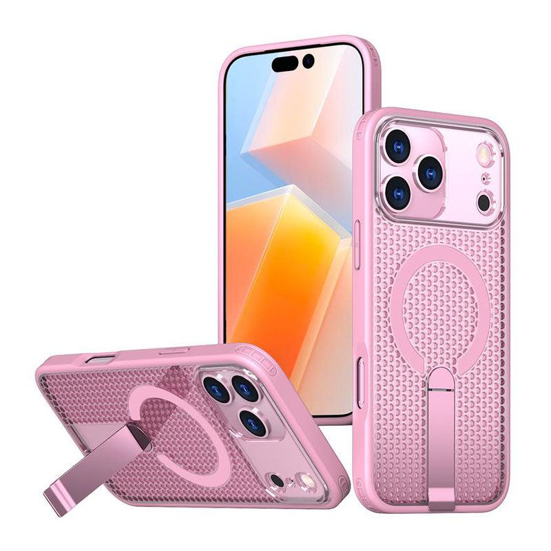 Magnetic Cooling Case For iPhone 17 - Honeycomb Design & Invisible Kickstand