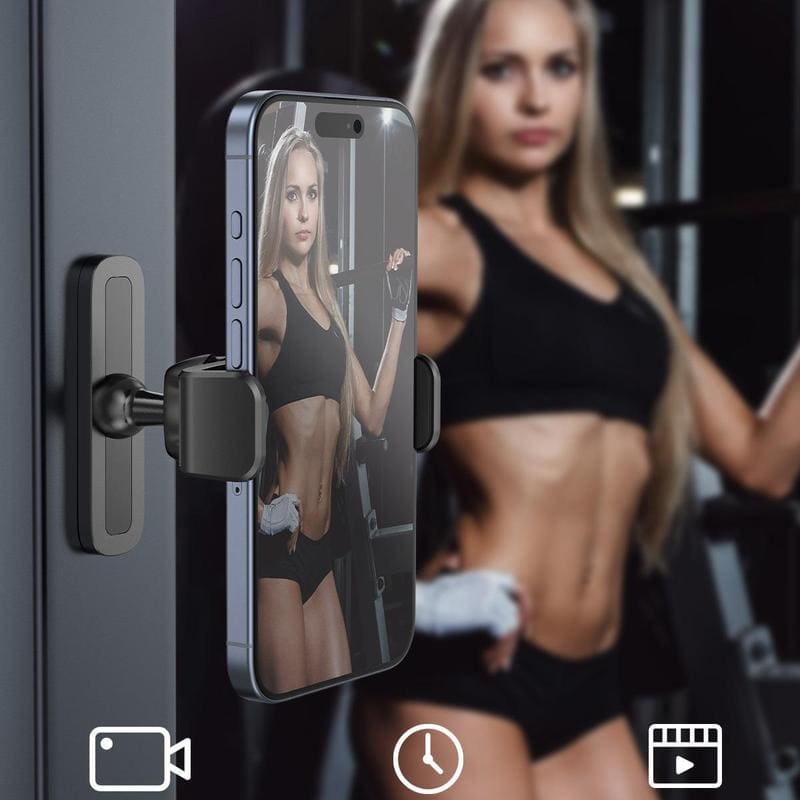 Magnetic Gym Phone Mount – 360° Adjustable, Attaches to Any Metal Surface