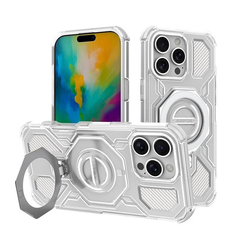 Magnetic Kickstand Clear Airbag Shockproof Case For iPhone 17