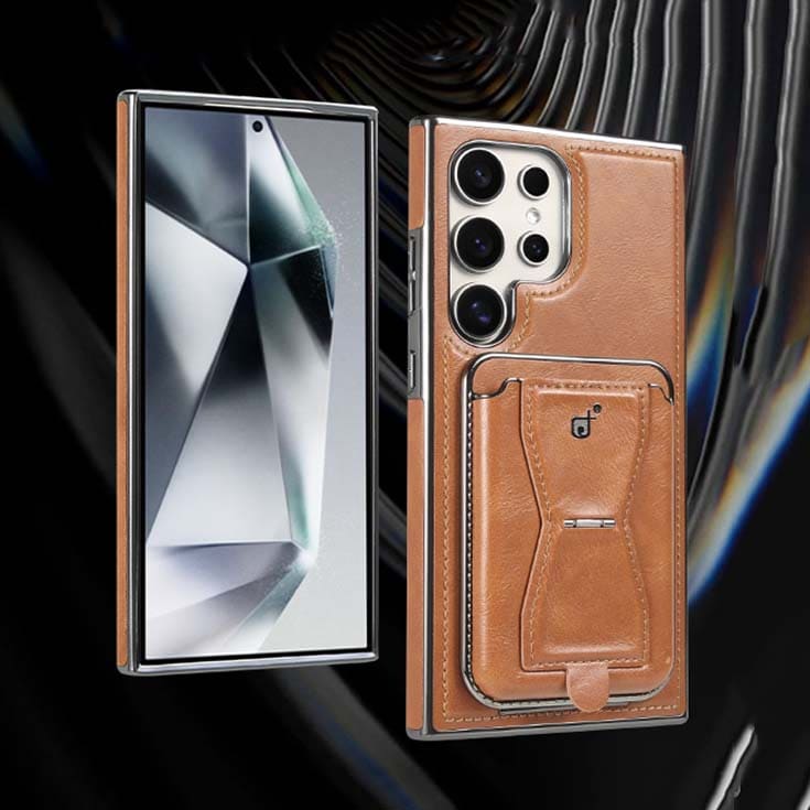 Magnetic Leather Wallet Case for Samsung – Card Holder & Kickstand