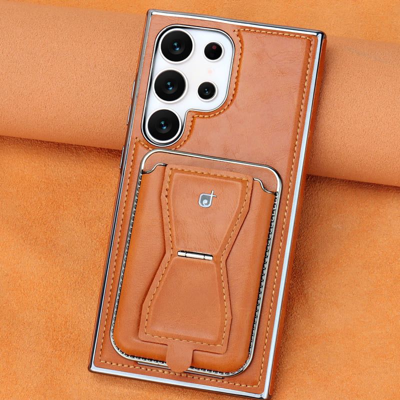 Magnetic Leather Wallet Case for Samsung – Card Holder & Kickstand